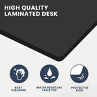 MotionGrey Ergo2 Pro Adjustable Left L-Shaped Standing Desk with Memory Settings - 63" x 43" - Black Top - Black Frame-6