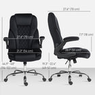 HOMCOM Office Chair with Flip-up Armrest - Black-Tilt function enables rocking motion for relaxation