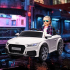 Aosom 6V Audi TT RS Kids Ride-On Car - White-USB slot is available to support MP3 format music 
