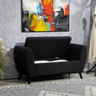 HOMCOM Upholstered Storage Bench with Armrests - Black-Breathable fabric and padded arms deliver comfort