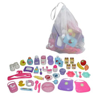 JC Toys For Keeps! Baby Doll Essentials Deluxe Accessory Bag-45 doll accessories for feeding and bathing your baby doll