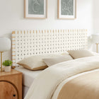 Modway Sparta Weave Vegan Leather Queen Headboard - Natural Beige-Wood Frame