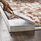Modway Entourage Azami Distressed Vintage Floral Lattice Area Rug - 5 ft W x 8 ft L - Ivory Blue Orange Yellow Red-Gripping Rubber Underside