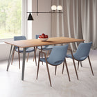 Zuo Desi Dining Chair - Azure Grey/Walnut - Set of 2-Dimensions: 23.2" L x 21.7" W x 32.5" H