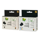 Ecoink Canon PG210XL, CL211XL Remanufactured Toner Cartridge - High Yield - Black & Colour Combo-Color : Black & Tri-Color