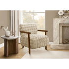 Monarch Specialties Upholstered 31"H Modern Accent Chair With Walnut Solid Wood Supports - Light Brown Faux Fur-Plush foam cushioning, a gently rounded back, and supportive arms create a comfortable place to relax, read, or enjoy conversation.