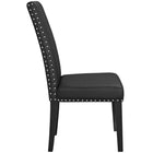 Modway Parcel Vinyl Dining Side Chair - Black - 4 Pack-Finely upholstered in faux leather