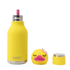 ASOBU Duck Bestie Bottle- Vacuum Insulated - Stainless Steel - Silicone Straw - 16oz-Soft touch exterior, removable silicone straw 
