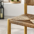 Modway Parkland Outdoor Patio Rattan and Aluminum Counter Stools - Natural - Set of 2-Non-Marking Floor Glides