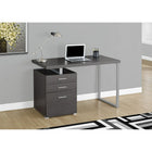 Monarch Specialties 7426 48" Computer Desk - Grey Left Or Right Facing-Durably designed with a wood-look grey laminate finish and a sturdy grey metal u-shaped leg for a contemporary look, with an easy to clean top perfect for study, writing, or working on your laptop.