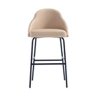 Manhattan Comfort Gracie 22" Modern Leatherette Upholstered Barstool - Tan and Black-Modern Barstool with Backseat Perfect for Bar and Kitchen Use
