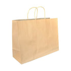 Eddie's Hang-Up Display Ltd. 100% Recycled Kraft Shoppers  - 16" W x 6" D x 12" H - 250 Pack-Matching twisted paper handles