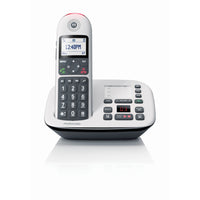 Motorola CD5 Series DECT 6.0 Digital Cordless Telephone with Answering Machine - White-Easy to Use: Featuring a large, easy to use keypad with illuminated graphics, the display is large and bright to ensure easy reading