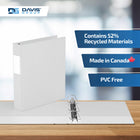 Davis Group Premium Economy Binder - D Ring - 1.5" - White - 6 Pack-Ideal for Conferences, Reference, Colleges & Universities