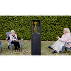 EnerG+ Outdoor Floorstanding Wood Pellet Patio Heater with Fan-Extended burn time of 3,5 hours, ensuring consistent heat without frequent refueling with an impressive output of 58,500 BTU/hr