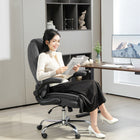 HOMCOM Office Chair with Flip-up Armrest - Dark Grey-Velvet-feel fabric cover offers a luxurious touch