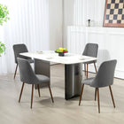 HOMCOM Dining Chairs in Velvet Accent - Dark Grey - Set of 4-Channel quilted velvet-feel upholstery is super soft to the touch