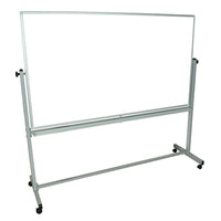 Luxor Double Sided Aluminum Frame Magnetic Whiteboard, 72" x 40"-Magnetic surface on both sides