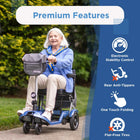 Journey So Lite Folding Power Scooter - Red-Weighs only 40.8 lb without the battery for easier lifting and transport