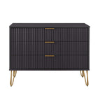 Manhattan Comfort DUMBO 35.19" Modern Dresser - Black-Modern-Contemporary with a taste of Glam - Dresser for Bedroom and Living Room Use.