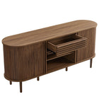 Modway Harlan 67" Fluted Oval Sideboard Cabinet - Walnut-Assembly Required