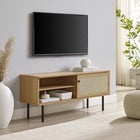 Modway Cambria 47" TV Stand - Oak-Rattan Weave
