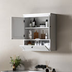 HOMCOM Medicine Cabinet with Adjustable Shelf - White-Hinges ensure each door opens and closes smoothly