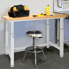 Seville Classics UltraHD Height Adjustable Workbench - 48" W x 24" D x 28.5" - 42" H - Granite -Four padded leveling feet