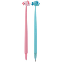 Merangue Axolotl Silicone Bendy Pen-Novelty pens with Axolotl toppers