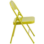Flash Furniture HERCULES COLORBURST Series Twisted Citron Triple Braced & Double Hinged Metal Folding Chair-300 lb. Weight Capacity