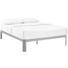 Modway Corinne Full Bed Frame - Grey-Slatted Poplar Wood Support System