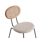 Manhattan Comfort Jardin 19.09" Industry Chic Upholstered Dining Chair - Nature and Oatmeal - Set of 4-Seat Upholstered in Woven Polycotton Filled with High Density Foam
