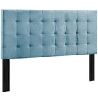 Modway Paisley Tufted Upholstered Performance Velvet Full/Queen Headboard - Sea Blue-Elegant Biscuit Tufted Pattern