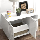 PawHut Cat Litter Box Enclosure with Scratching Pad and Storage - White-Accommodates most litter boxes, size under 22" W x 18.3" D x 18.5" H (56 x 46.5 x 47 cm) 