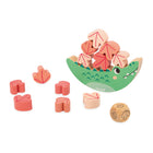 Janod Toy Box 4-Piece Set for 24 Months-Includes a balancing crocodile, screw-in lilies, musical bells, and a wooden puzzle.