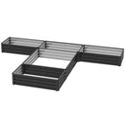 Outsunny 5-Section Metal Raised Garden Bed - 96.5" L x 95" W x 12" H - Dark Grey-Can be combined into custom decorative layouts or be used on their own 