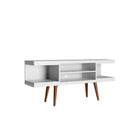 Manhattan Comfort Utopia 53.14" Modern TV Stand - White Matte-Fashionable Splayed Legs made from Solid Wood for Extra Durability