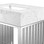 Modway Gridiron 24" Bathroom Vanity - White/Silver-Fixtures Not Included