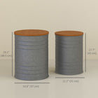 HOMCOM Nesting Tables - Grey-Industrial style with two-tone colour and embossed lines design easily fits to home style