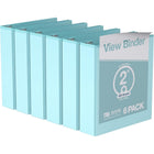 Davis Group Economy 2" 3-Ring View Binders - Aqua - 6 Pack-Durable 3-Ring View Binder