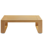 Modway Lirienne Outdoor Patio Aluminum Faux Wood Coffee Table - Natural-Assembly Required