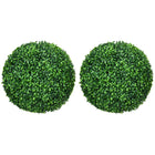 HOMCOM 15.7" Artificial Boxwood Topiary Balls - Green - 2 Pack-Set of two artificial topiary balls 