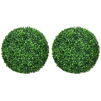HOMCOM 15.7" Artificial Boxwood Topiary Balls - Green - 2 Pack-Set of two artificial topiary balls 