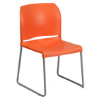 Flash Furniture HERCULES Series Orange Full Back Contoured Stack Chair with Sled Base,-Multipurpose Stack Chair