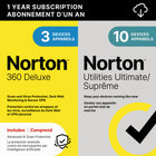 Norton 360 Deluxe with Utilities Ultimate Antivirus & Internet Security - 3 Devices - 1 Year Subscription [Digital Download] -Valid email address must be provided at checkout