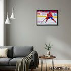 Cole Caufield Montreal Canadiens Passing Puck - Framed Canvas - 31" x 22"-Ready to hang - arrives fully assembled