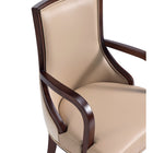 Manhattan Comfort Grand 22.5" Traditional Faux Leather and Velvet Upholstered Dining Armchair - Tan-10