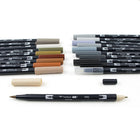Tombow Dual Brush Pen, Neutrals, 20/Pack-Great for fine art, illustrations, doodling, journaling, hand lettering and more