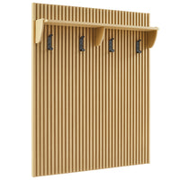 Modway Render Fluted Coat Rack Panel with Shelf - Light Oak-Modern Fluted Coat Rack with Shelf