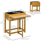 Outsunny Raised Garden Bed with Folding Side Table-Made of varnished fir wood, ensuring long-lasting use and plant protection
